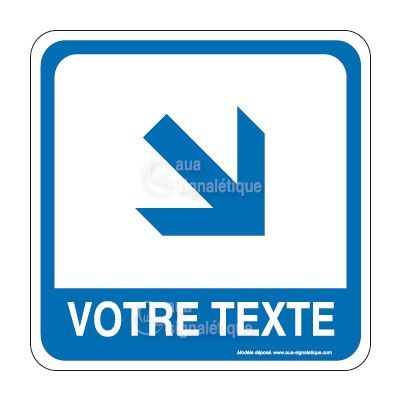 Flèche en bas à droite Texte PvcSign