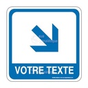 Flèche en bas à droite Texte PvcSign