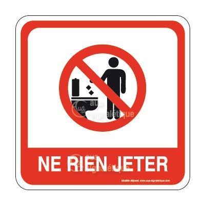Ne rien Jeter dans les WC PvcSign