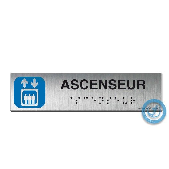 Alu Brossé - Braille - Ascenseur 200x50mm
