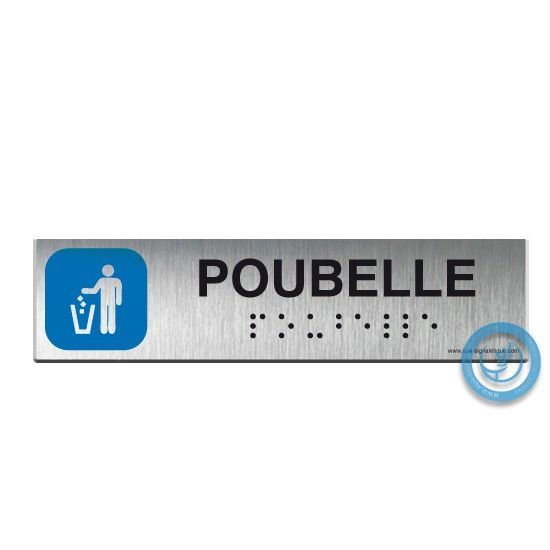 Alu Brossé - Braille - Poubelle 200x50mm