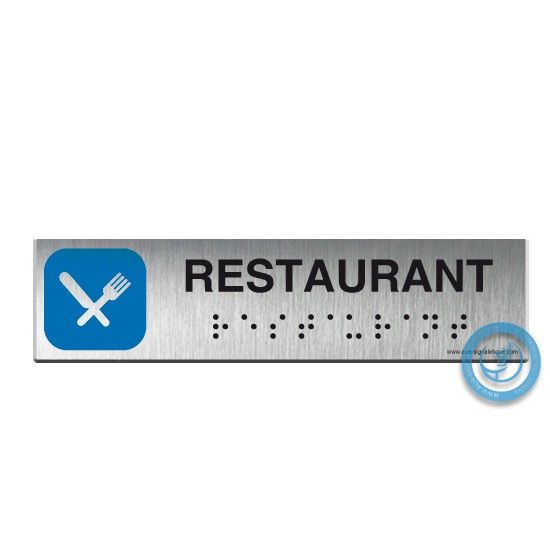 Alu Brossé - Braille - Restaurant 200x50mm