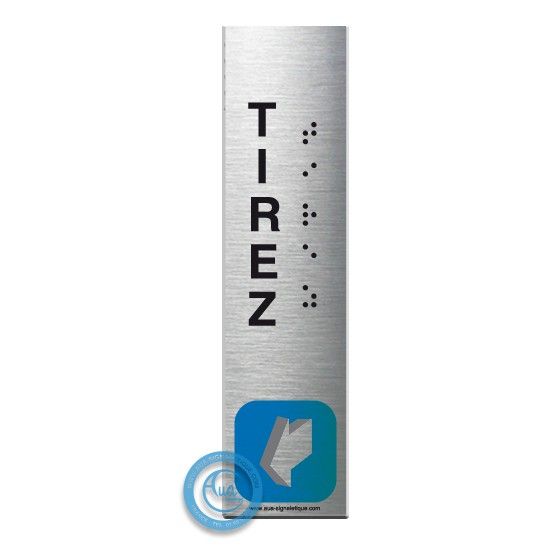Alu Brossé - Braille - Tirez vertical 200x50mm