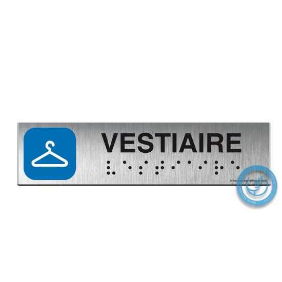 Alu Brossé - Braille - Vestiaire 200x50mm