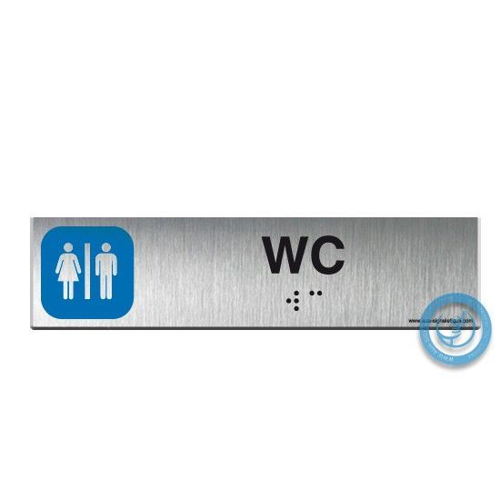 Alu Brossé - Braille - WC 200x50mm
