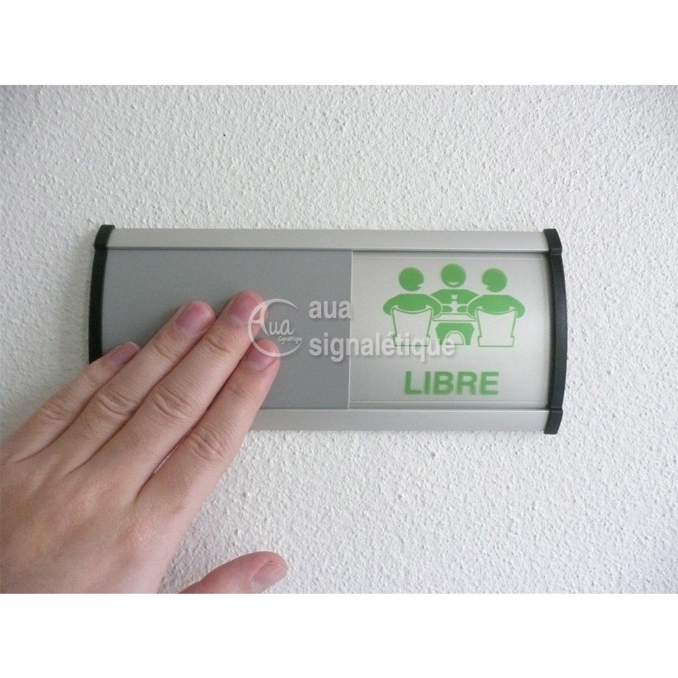 [1632206] Plaque coulissante galbée Occupé/Libre - 200x74 mm