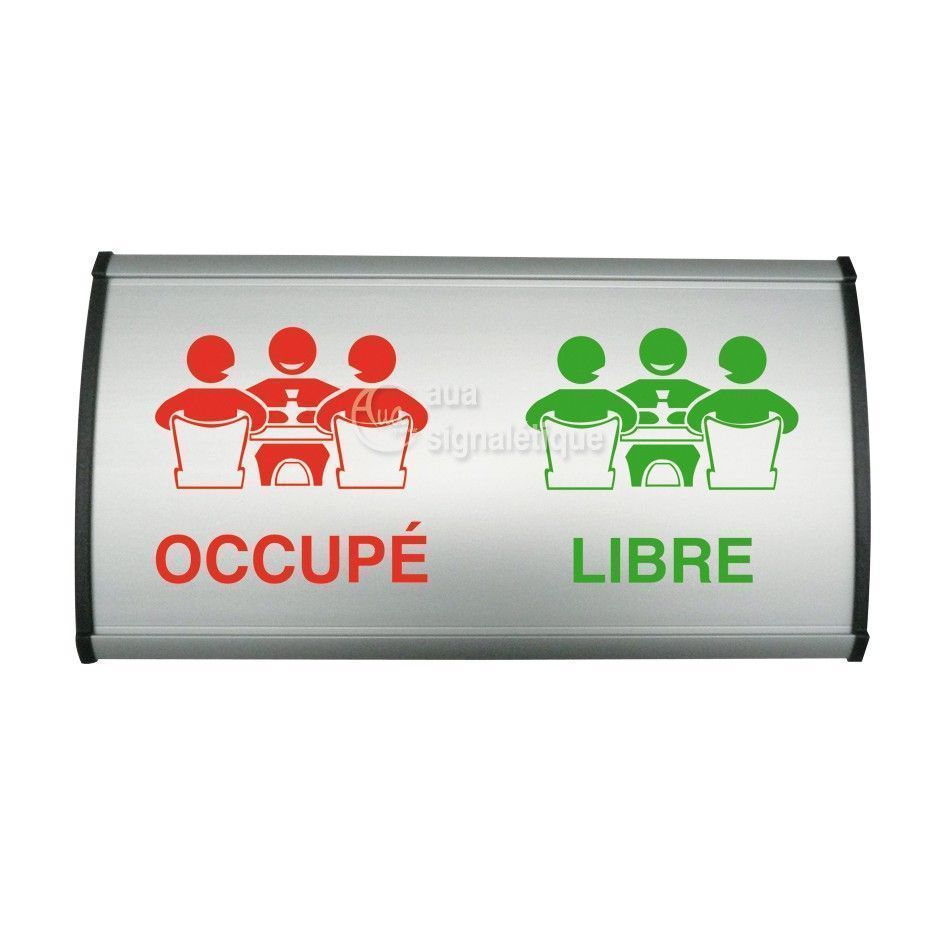 [1632208] Plaque coulissante galbée Occupé/Libre - 300x148 mm