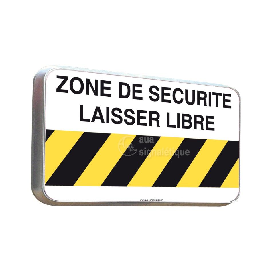 [1840015] Panneau Zone de Sécurité Laisser Libre - Panneau type routier avec rebord