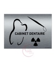 Plaque de porte Aluminium brossé imprimé AluSign - 210x150 mm - Cabinet dentaire - Double Face adhésif au dos
