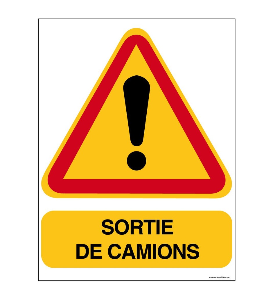PANNEAU SORTIE DE CAMIONS EN AKILUX 5mm -Format 600 x 800 mm