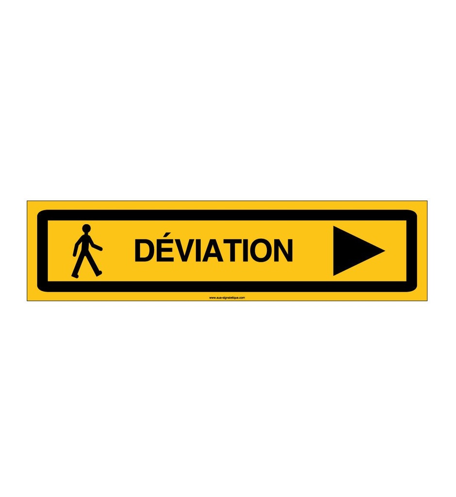 PANNEAU KD DEVIATION PIETONS AKILUX 5 mm -800 x 200 mm DROITE