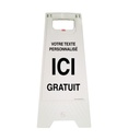 Chevalet de signalisation Sur-mesure en plastique blanc