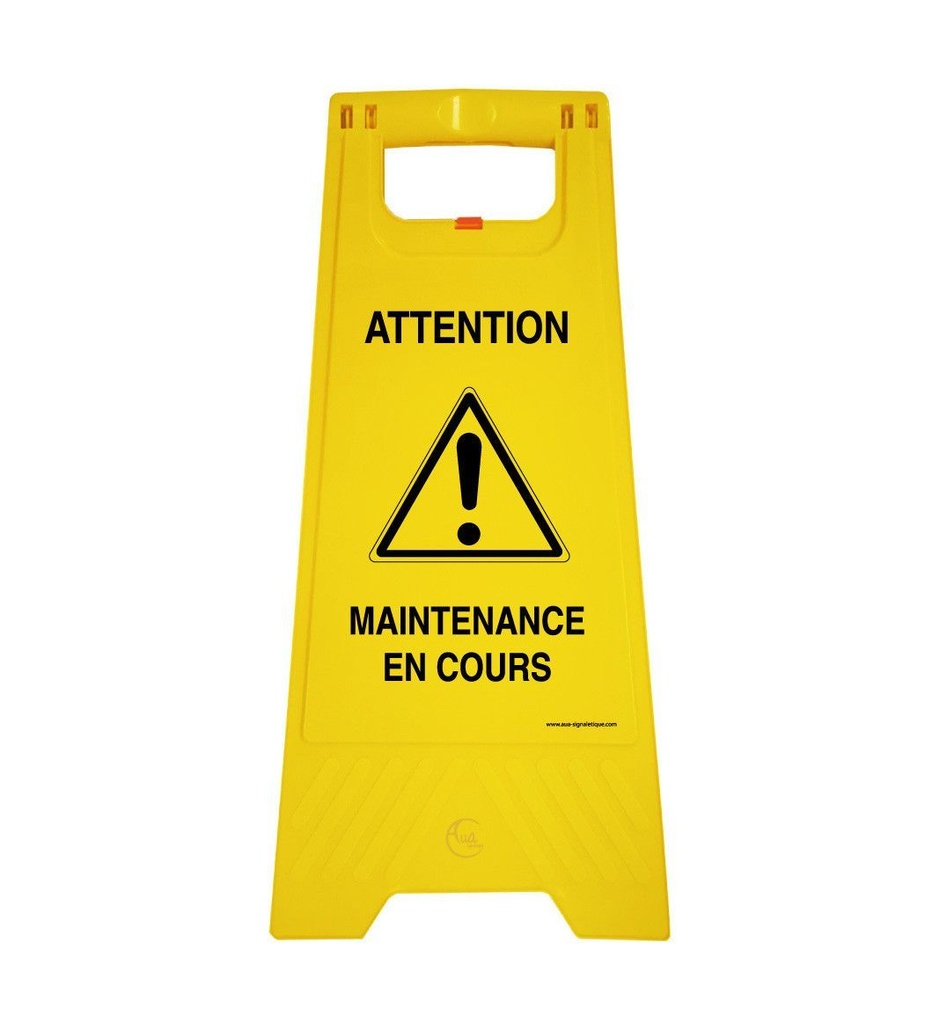 [201728] Chevalet signalisation maintenance en cours attention - Poids 1KG en plastique jaune