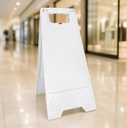 1 Carton de 10 Chevalets signalisation vierge sans marquage en plastique blanc