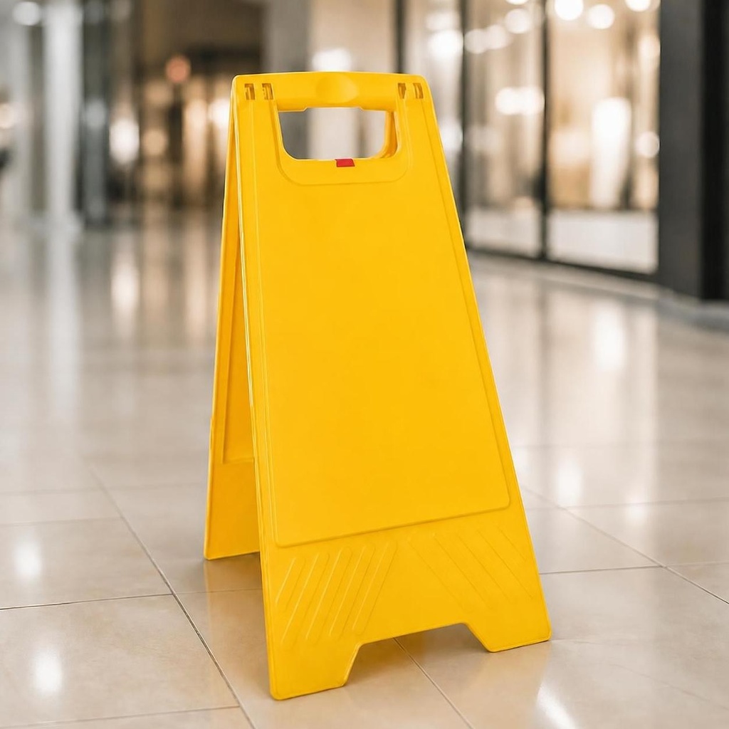 [201738] 1 Carton de 10 Chevalets signalisation vierge sans marquage en plastique jaune