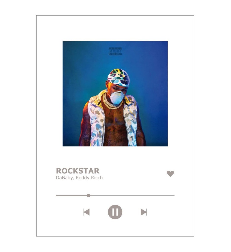 [201739] Plaque SPOTIFY Musique sans socle - écriture en BLANC personnalisée - Photo imprimée sur plexiglass transparent