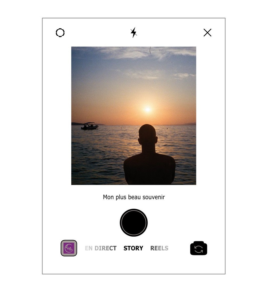 [201743] Plaque INSTA Photo SOUVENIRS avec texte personnalisé sans socle - Photo imprimée sur plexiglass transparent