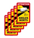 Lot de 5 Adhésifs signalisation Angles morts CAMION - autocollant laminé - 180 x 250 mm