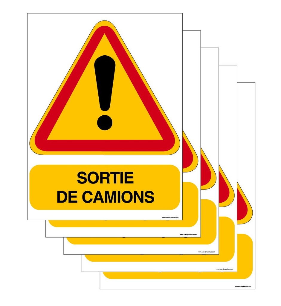 [AK14-AKILUX-001-lot5] Lot de 5 Panneaux De Chantier AKILUX 5mm - AK14 - Sortie De Camions - 600x800 mm