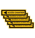 Lot de 5 Panneaux De Chantier AKILUX 5mm - ACCÈS CHANTIER à Gauche - 800x200 mm