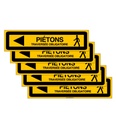 Lot de 5 Panneaux De Chantier AKILUX 5mm - TRAVERSÉE OBLIGATOIRE PIÉTONS à Gauche - 800x200 mm