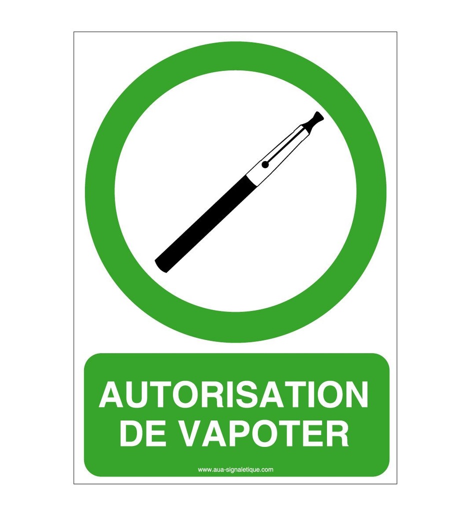 Panneau Autorisation de Vapoter - Verti