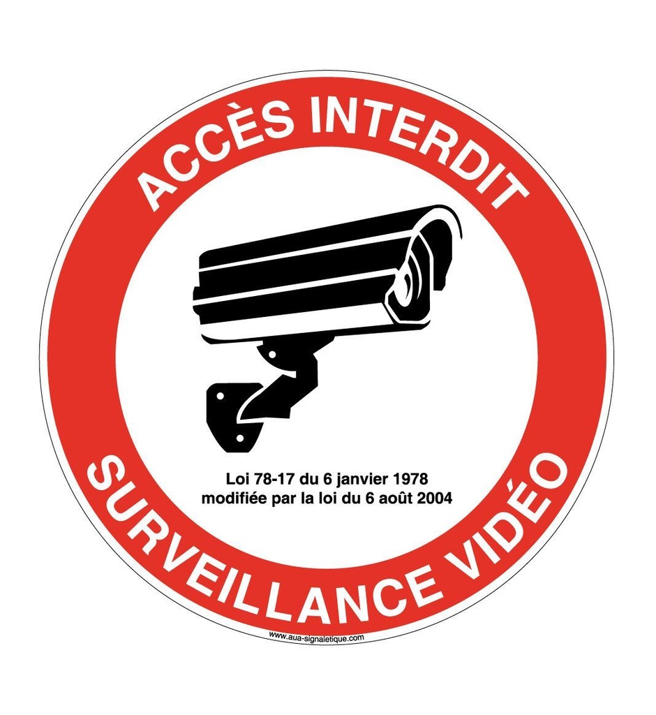 Panneau Accès Interdit Surveillance Vidéo