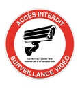 Panneau Accès Interdit Surveillance Vidéo