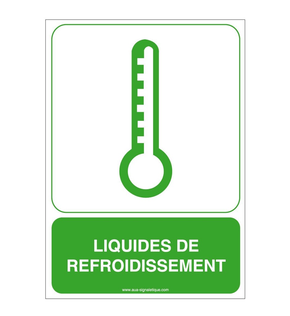 [4039-AI-v-75] Panneau Liquides de Refroidissement (75 x 105 mm, Vinyle Autocollant)