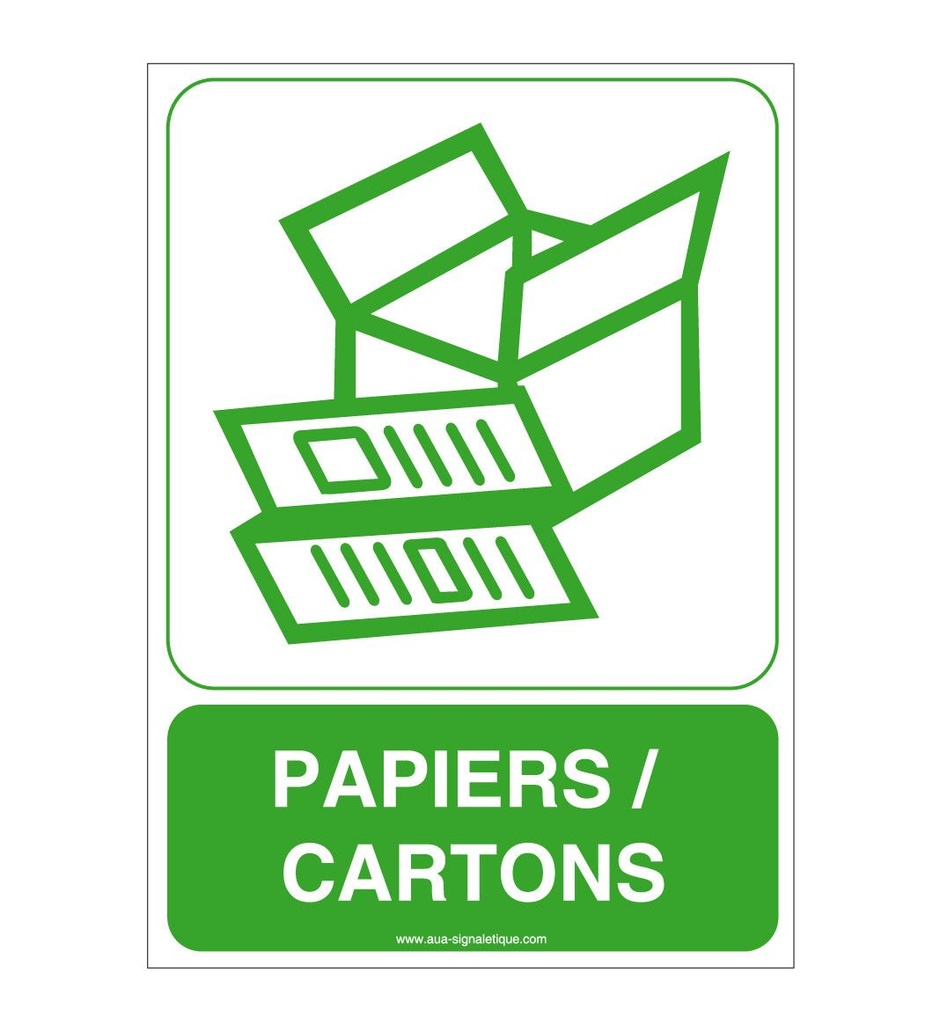 [4042-AI-v-75] Panneau Papiers, Cartons (75 x 105 mm, Vinyle Autocollant)