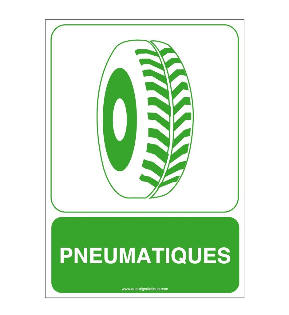 [4048-AI-v-75] Panneau Pneumatiques (75 x 105 mm, Vinyle Autocollant)