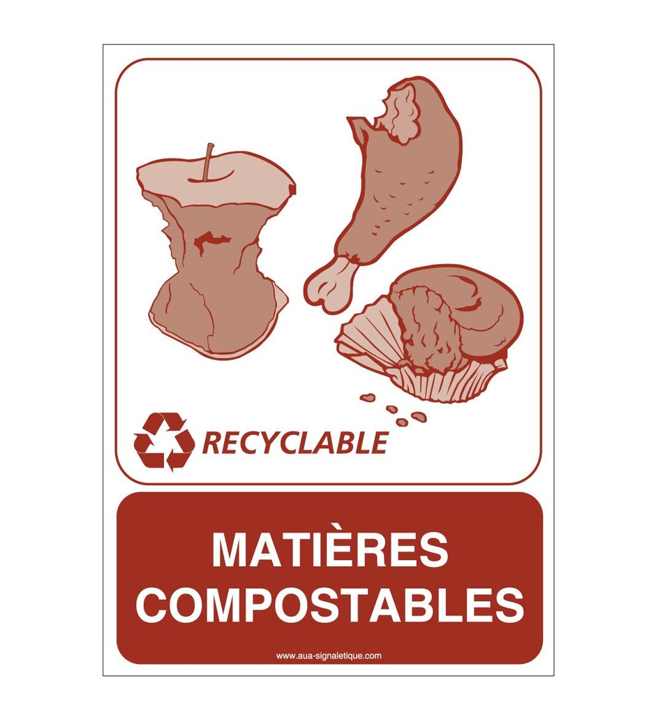 [4054-AI-v-75] Panneau Matières compostables - V (75 x 105 mm, Vinyle Autocollant)