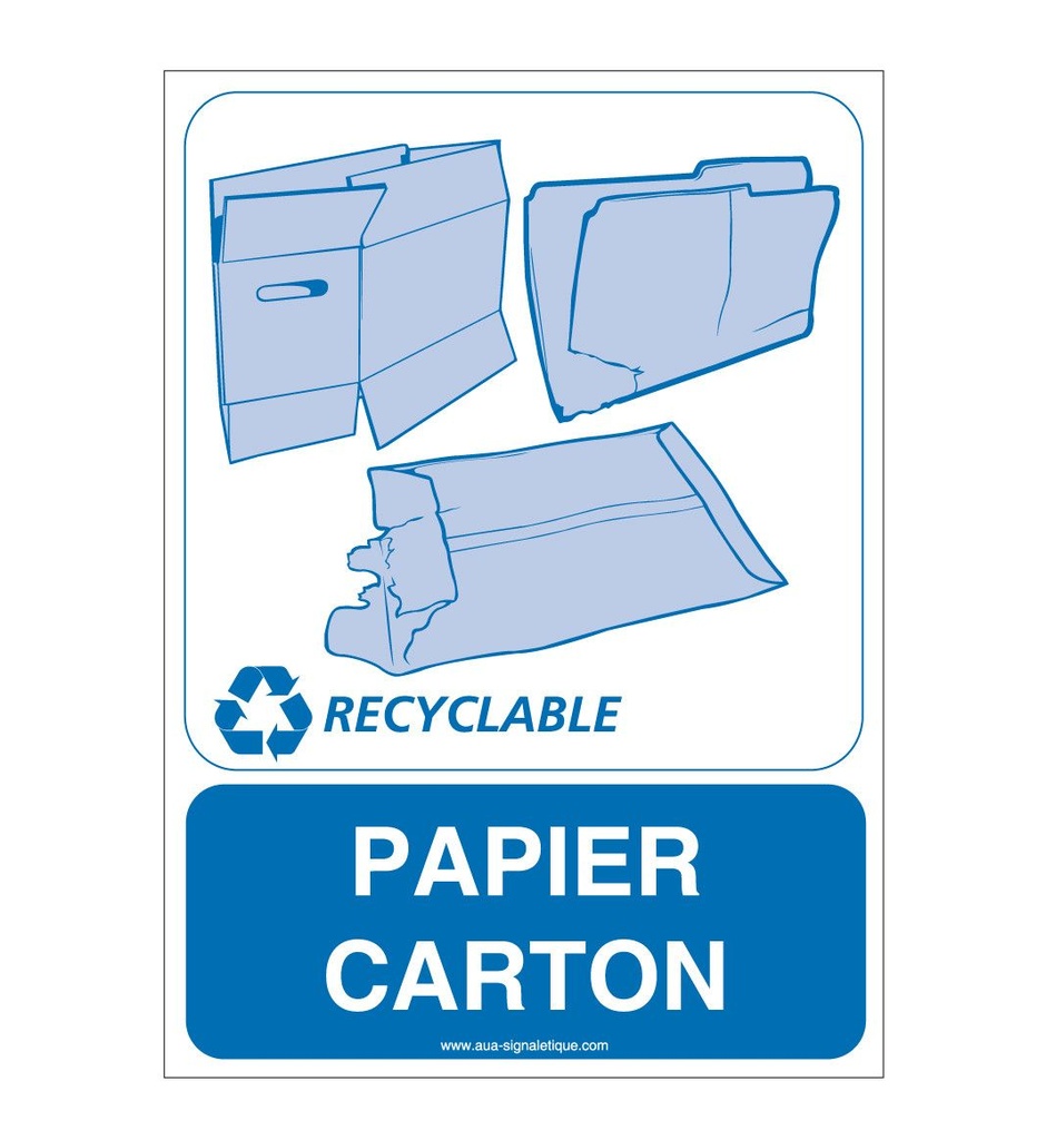 [4059-AI-v-75] Panneau Papier Cartons 01 - V (75 x 105 mm, Vinyle Autocollant)