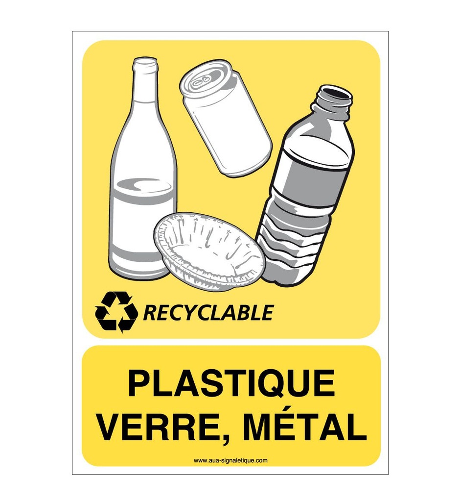 [4061-AI-v-75] Panneau Plastique Verre Métal - V (75 x 105 mm, Vinyle Autocollant)