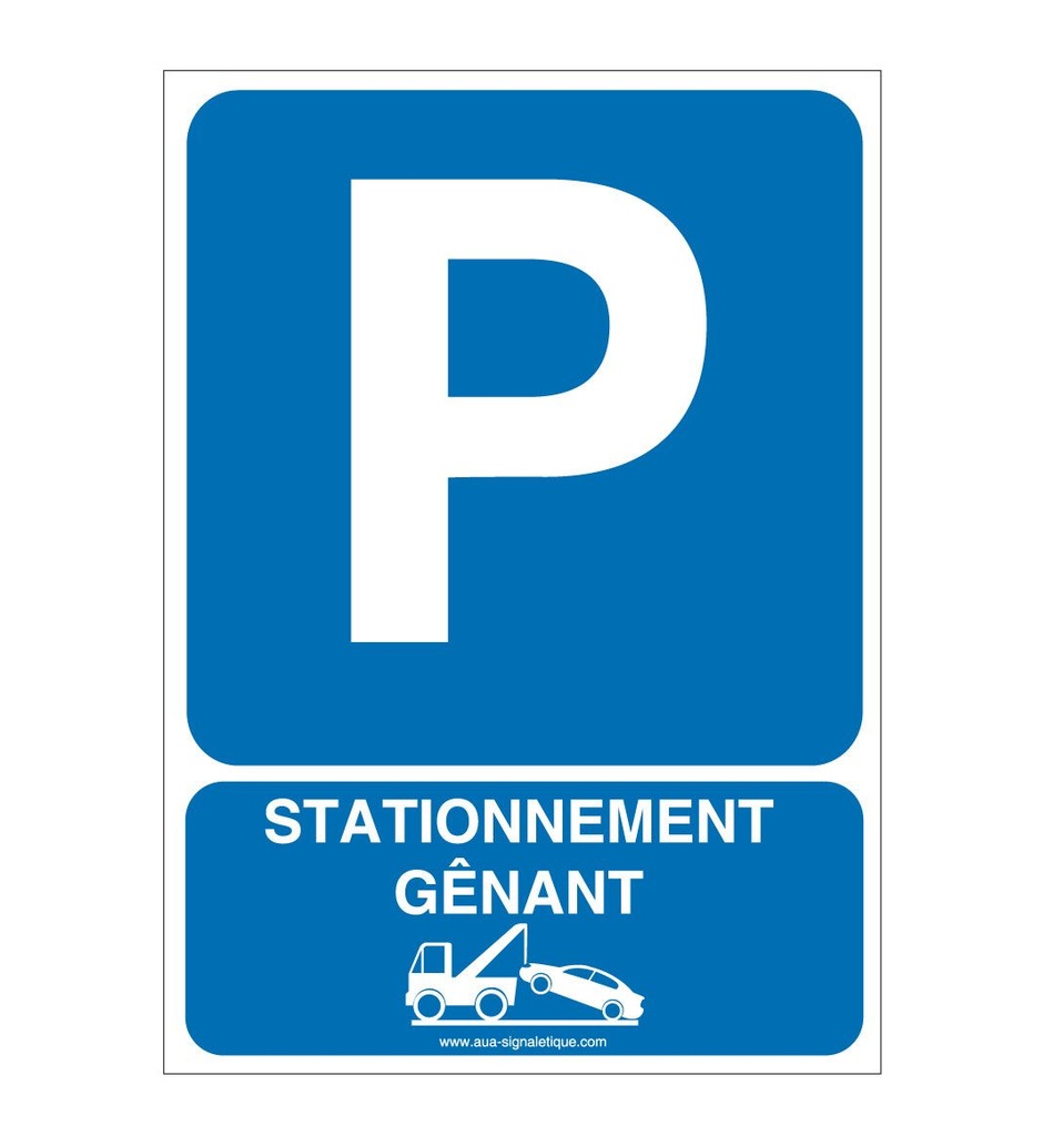 [4628-AI-v-75] Panneau Parking Stationnement Gênant (75 x 105 mm, Vinyle Autocollant)