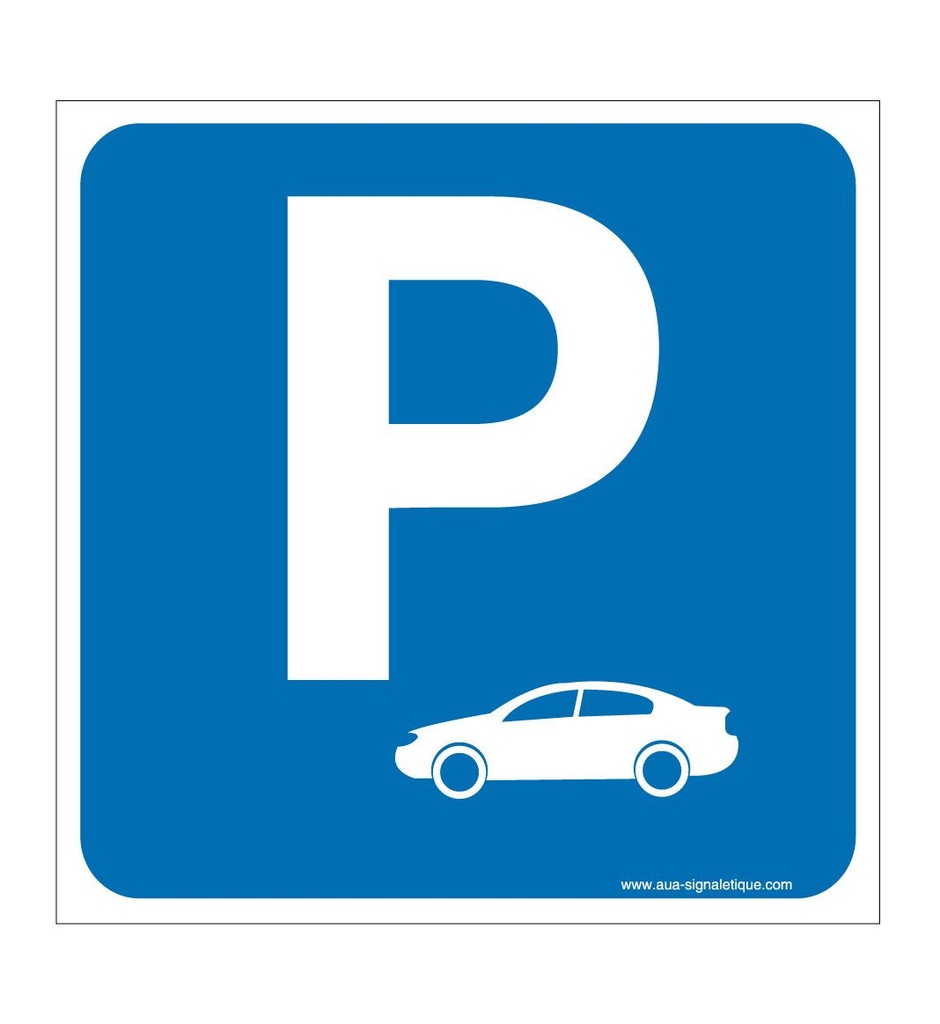 [4628-CA-130] Panneau Parking Voitures (130 x 130 mm, Vinyle Autocollant)