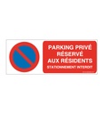 Panneau Parking Privé Réservé aux Résidents, Stationnement Interdit