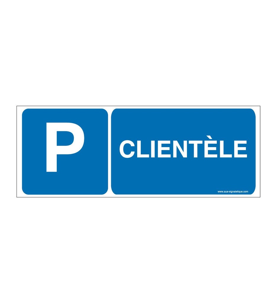 [4638-B-v-160] Panneau Parking Clientèle-B (160 x 60 mm, Vinyle Autocollant)