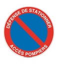 Défense de stationner accès pompiers