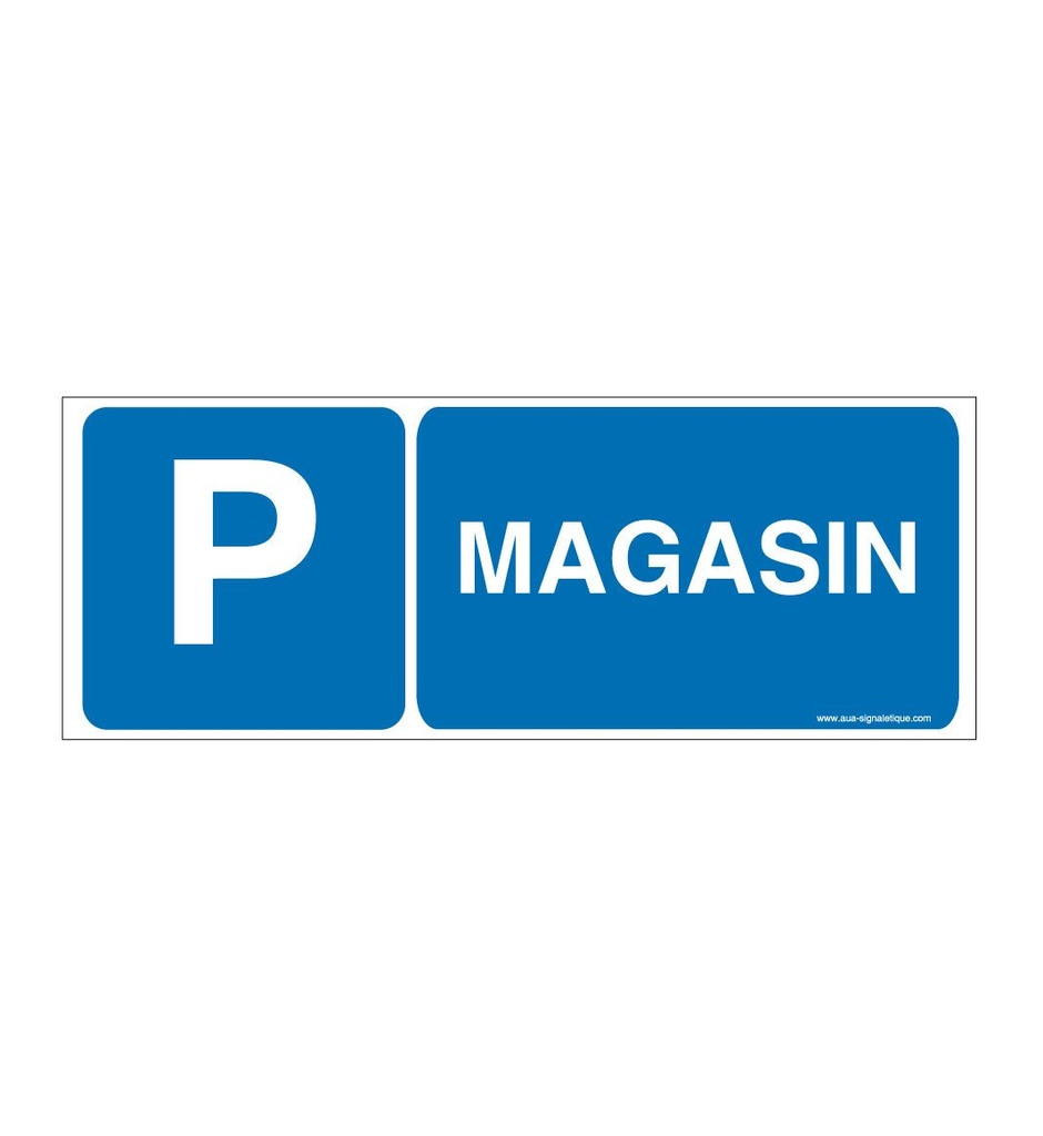 [4643-B-v-160] Panneau Parking Magasin-B (160 x 60 mm, Vinyle Autocollant)