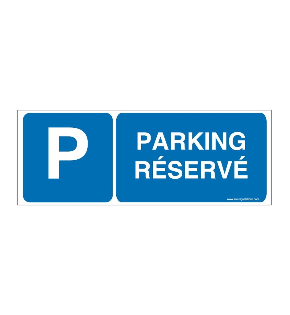 [4644-B-v-160] Panneau Parking Réservé-B (160 x 60 mm, Vinyle Autocollant)