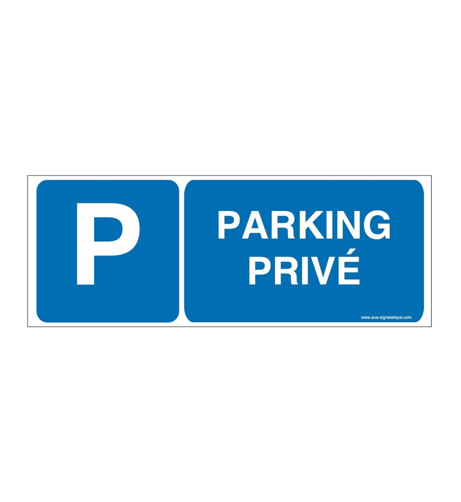 [4647-B-v-160] Panneau Parking Privé-B (160 x 60 mm, Vinyle Autocollant)