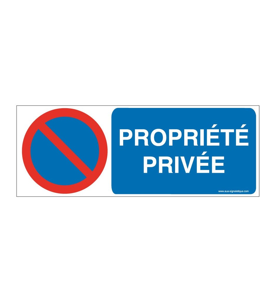 [4649-B-v-160x60] Panneau Parking Propriété Privée-B (160 x 60 mm, Vinyle Autocollant)