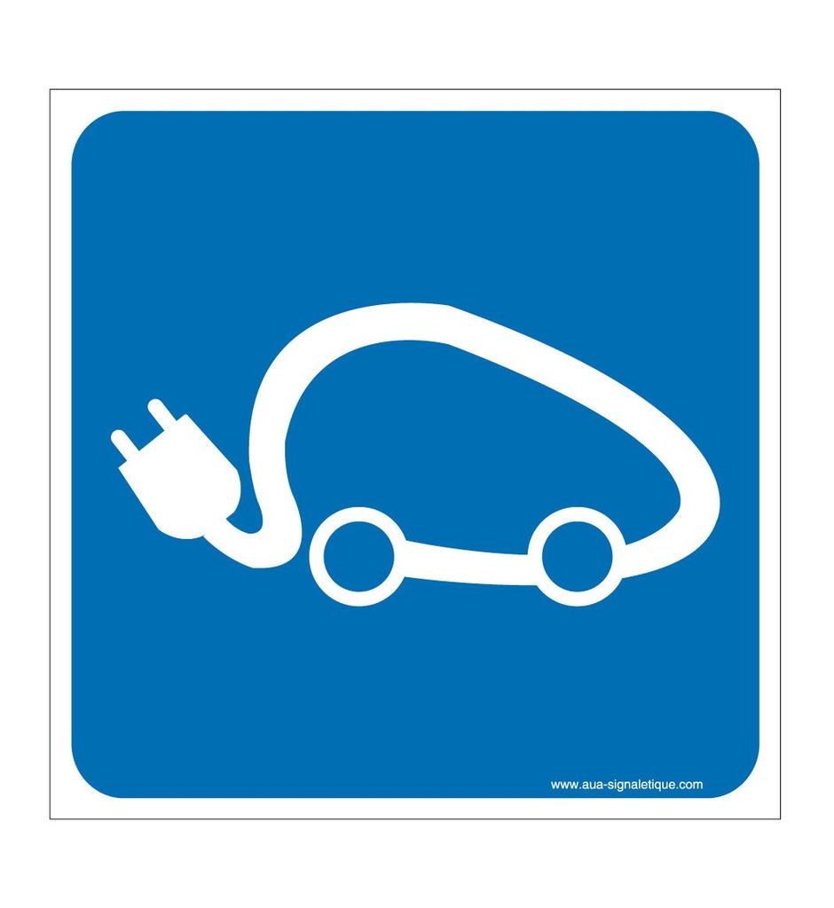 [4656-CA-130] Panneau Voiture Electrique (130 x 130 mm, Vinyle Autocollant)