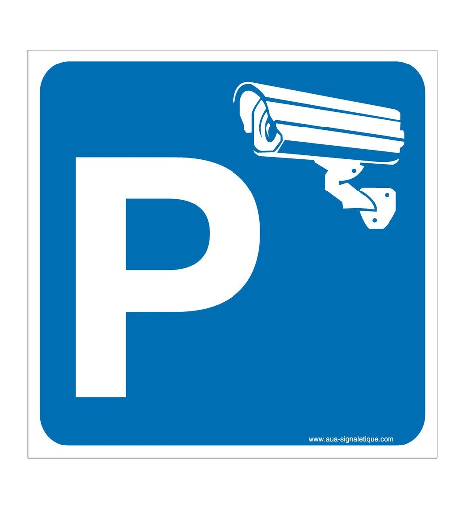 [4657-CA-130] Panneau Parking sous Surveillance (130 x 130 mm, Vinyle Autocollant)