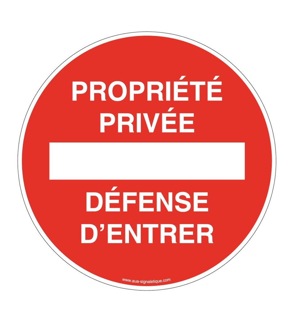 [4662-R-v-130] Panneau Propriété Privée Défense d'Entrer Circulaire (Ø 130 mm, Vinyle Autocollant)