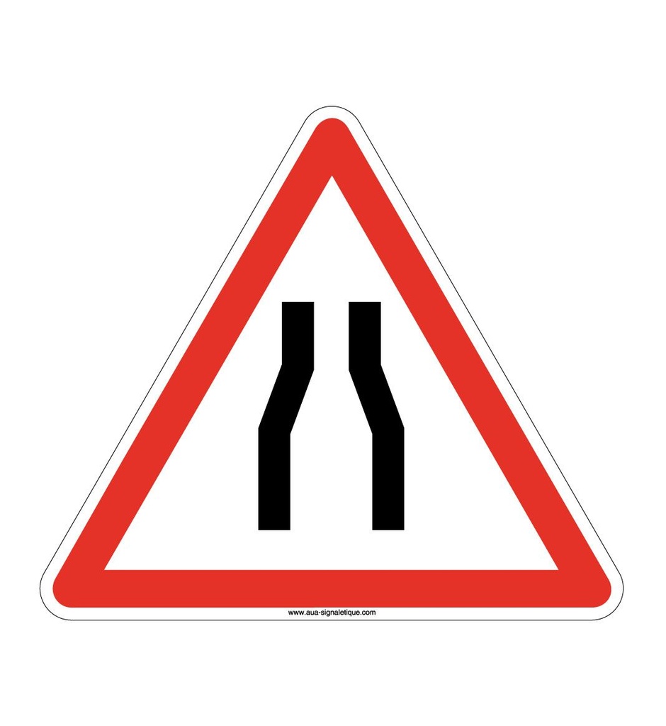 Panneau Danger Rétrécissement