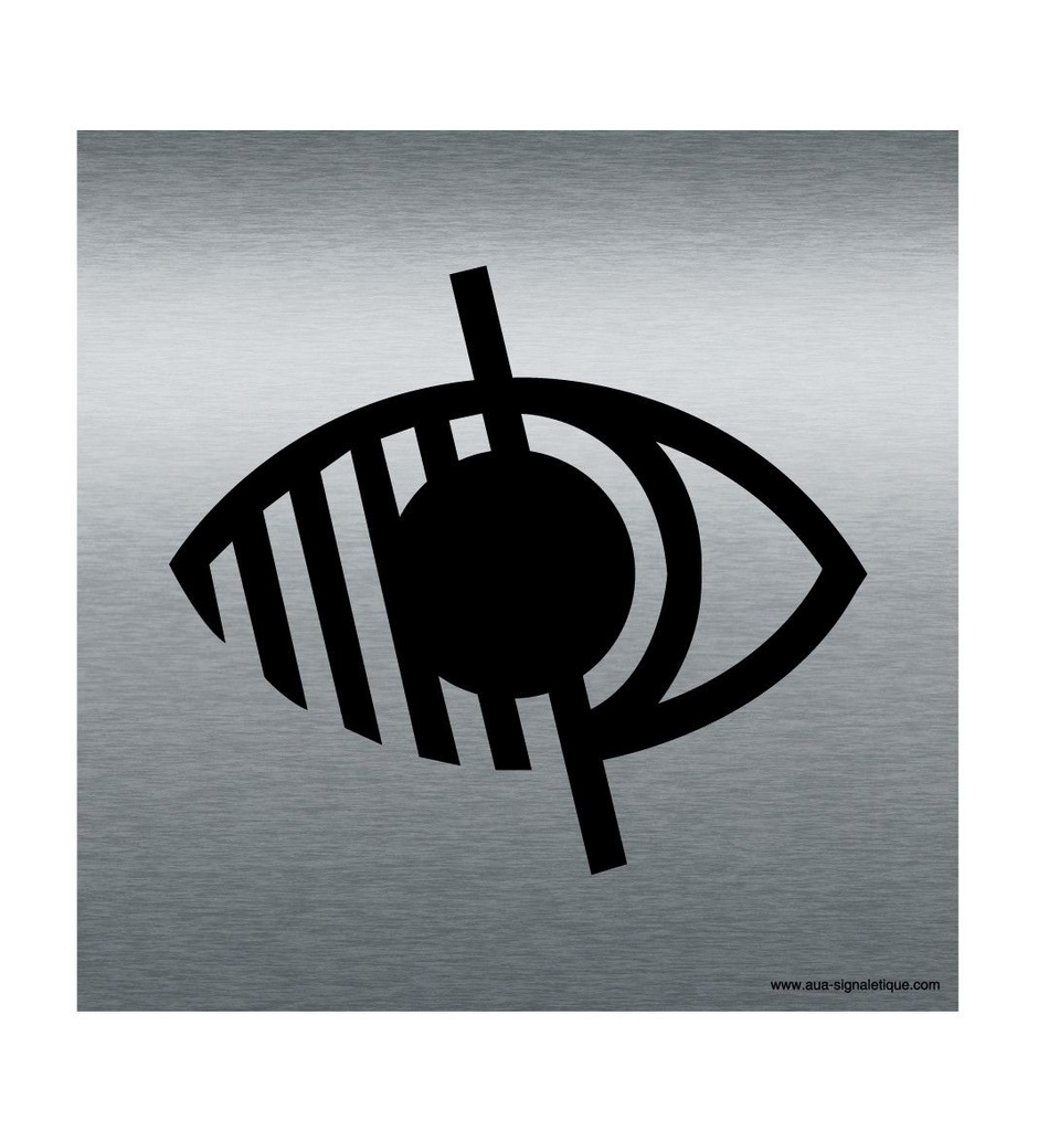 [7405-F_100] Plaque Alu Brossé Déficience Visuelle (100 x 100 mm)