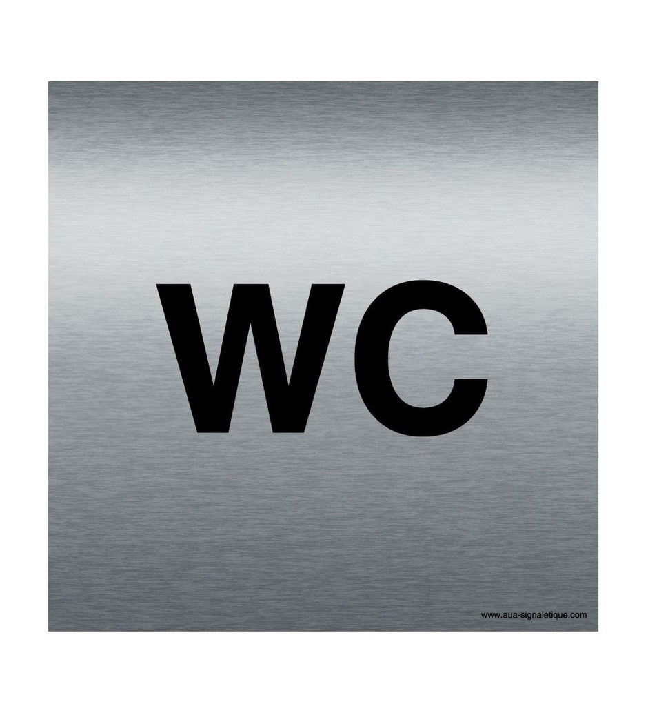 [7407-F_100] Plaque Alu Brossé WC (100 x 100 mm)
