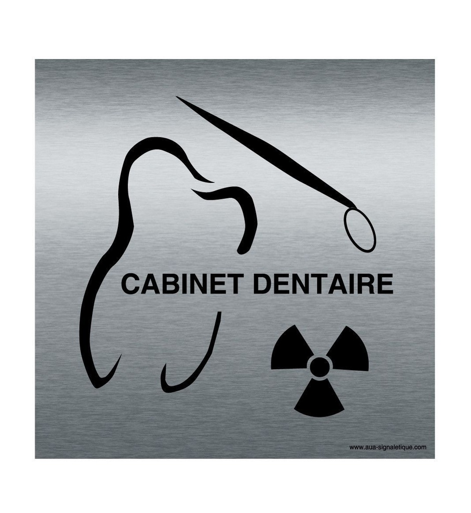 [7413-F_100] Plaque Alu Brossé Cabinet Dentaire (100 x 100 mm)